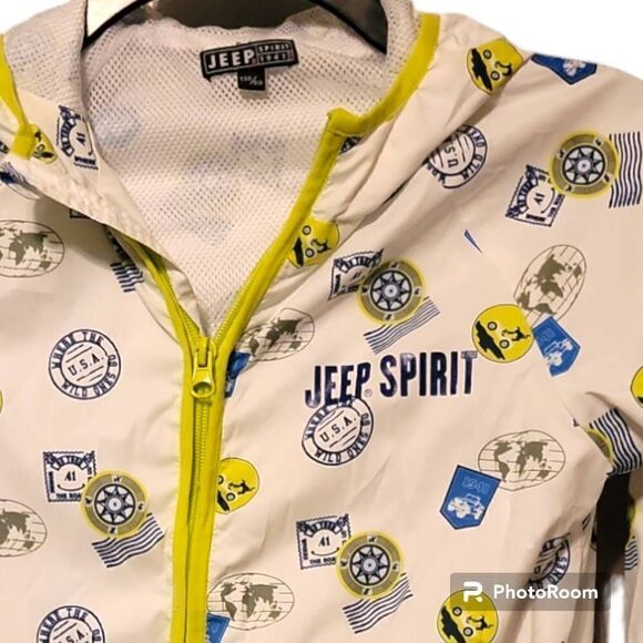Rare Jeep Spirit 1941 Estd For Adventurous Souls Light Logo Kid's Size 6-7 Sweat - Picture 2 of 6
